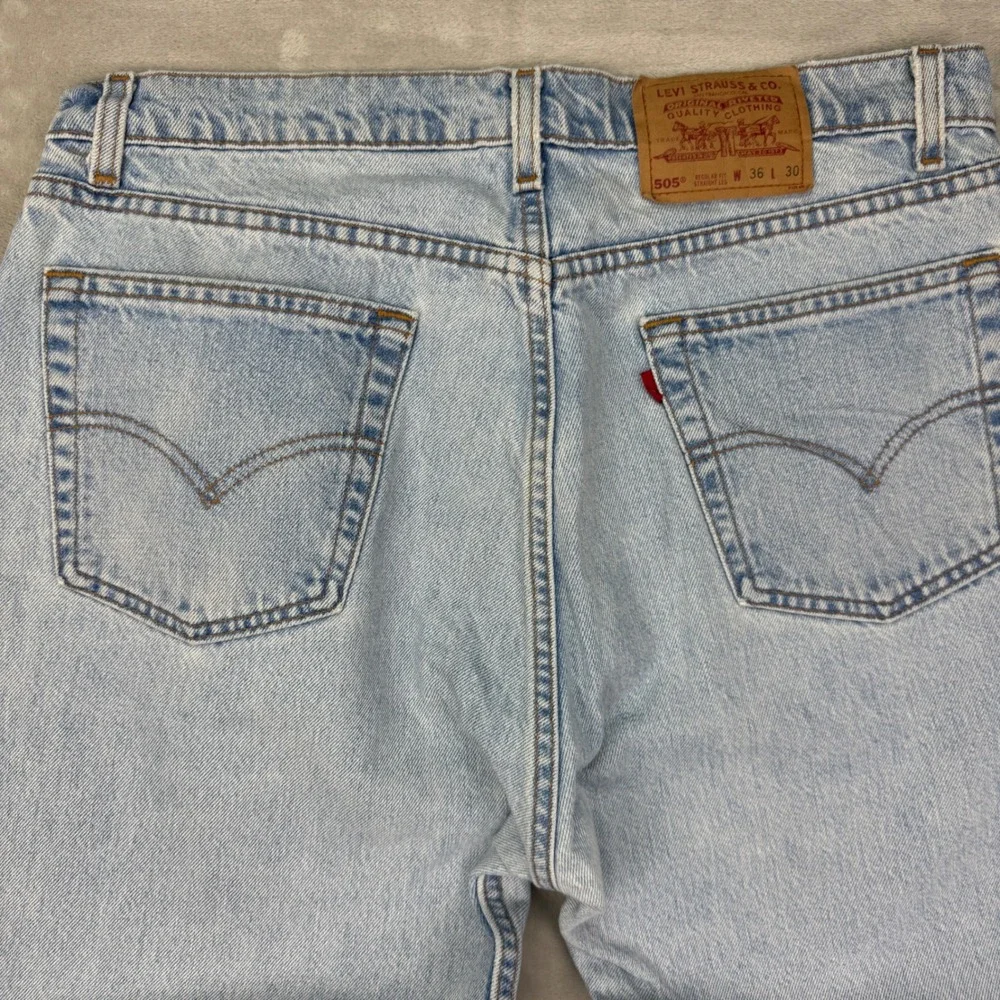 Levi 505‎ Jeans Mens 36x30 (fit 34x28) Straight Vintage 90s Made in USA Light